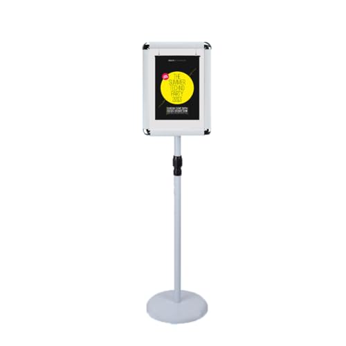 Aushangständer, Plakatständer Vertikal, Robuster, aufklappbarer Schilderständer mit Metallsockel, vertikal(White,9.45 * 12.87inch) von BTYQKZVPM