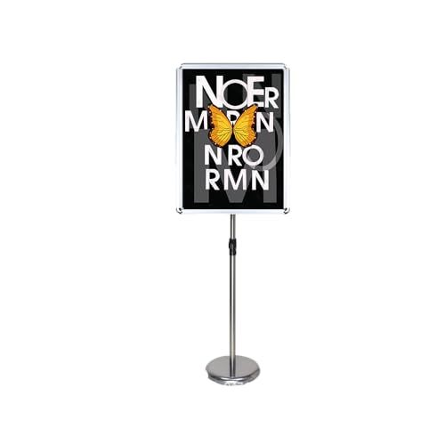 Aushangständer, Plakatständer Vertikal, Schildhalter A2/A3/A4 Bodenplakatständer Vertikale Horizontale Ansicht angezeigt(Silver,17.72 * 24.57inch) von BTYQKZVPM