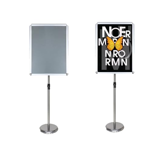 Aushangständer, Plakatständer Vertikal, Ständer Vertikal Horizontal Schildständer Ausgestellt Posterhalter(Silver,17.72 * 24.57inch) von BTYQKZVPM