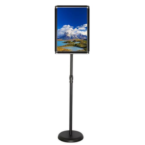 Aushangständer, Plakatständer Vertikal, Verstellbarer Plakatständer mit Bodenständer for Schilder(Black,9.6 * 13.5inch) von BTYQKZVPM