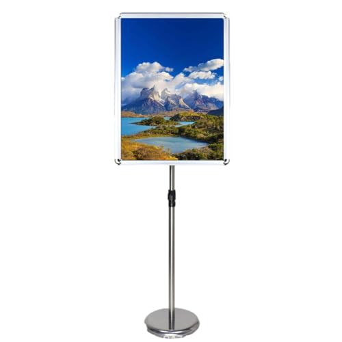 Aushangständer, Plakatständer Vertikal, Verstellbarer Plakatständer mit Bodenständer for Schilder(Silver,17.72 * 24.57inch) von BTYQKZVPM