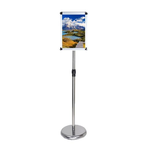 Aushangständer, Plakatständer Vertikal, Verstellbarer Plakatständer mit Bodenständer for Schilder(Silver,9.45 * 12.87inch) von BTYQKZVPM