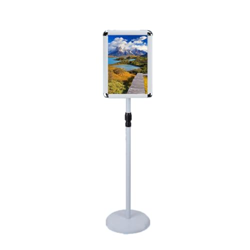 Aushangständer, Plakatständer Vertikal, Verstellbarer Plakatständer mit Bodenständer for Schilder(White,9.45 * 12.87inch) von BTYQKZVPM