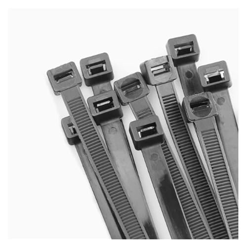 BTYQKZVPM Kabelbinder-Sortiment,Kabelbinder, Schwarz-weißer selbstsichernder Kunststoff-Nylonbinder 5 * 300 mm ~ 8 * 500 mm(Black 100pcs,8x350mm) von BTYQKZVPM