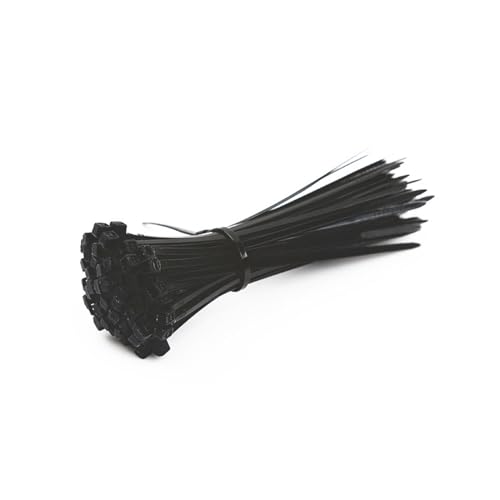Kabelbinder-Sortiment,Kabelbinder, 100 Stück selbstsichernde Kunststoff-Nylon-Kabelbinder 2,5 * 200 mm schwarz SOWQWE(Black,2.5x200mm) von BTYQKZVPM