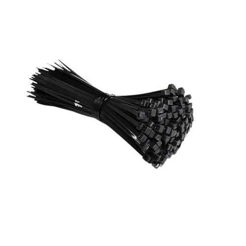 Kabelbinder-Sortiment,Kabelbinder, Selbstsichernder Kunststoff-Nylon-Kabelbinder, 100 Stück, schwarz, 5 x 300 Kabel(4x250) von BTYQKZVPM