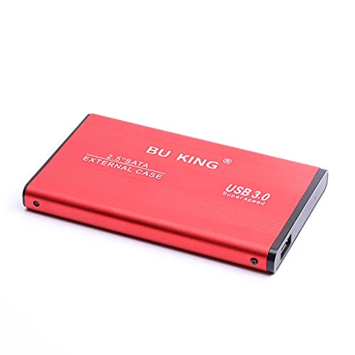 BU KING Mirco USB 3.0 Festplattengehäuse Externes 250 GB mobiles Festplattengehäuse Gehäuse aus Aluminiumlegierung Box-Rot von BU KING