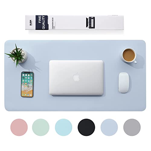 BUBM Multifunktionales Office Mauspad, 80 x 40 cm wasserdichte Schreibtischunterlage aus PU-Leder,Ultradünnes Mousepad,rutschfeste Schreibtischmatte, für Büro und Zuhause-Blau von BUBM