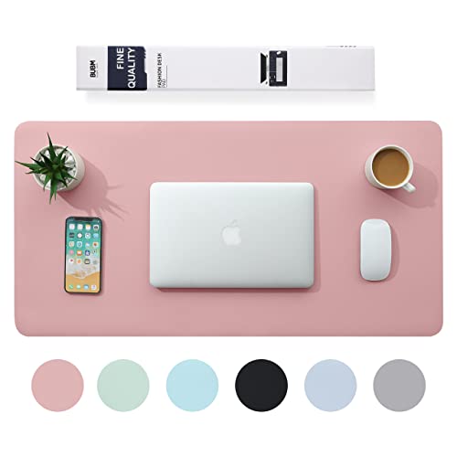 BUBM Multifunktionales Office Mauspad, 90 x 43 cm wasserdichte Schreibtischunterlage aus PU-Leder,Ultradünnes Mousepad,rutschfeste Schreibtischmatte, für Büro und Zuhause-Pink von BUBM