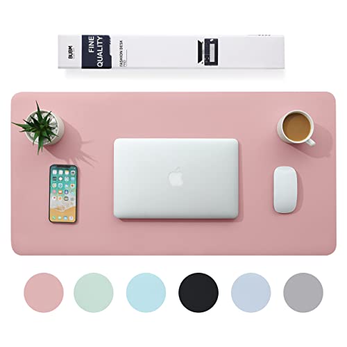 Multifunktionales Office Mauspad,BUBM 80 x 40 cm wasserdichte Schreibtischunterlage aus PU-Leder,Ultradünnes Mousepad,rutschfeste Schreibtischmatte, für Büro und Zuhause-Pink von BUBM