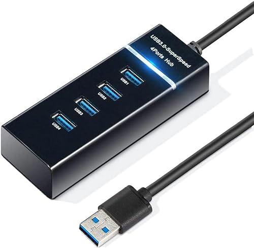 High Speed USB 3.0 Hub 4 Port Splitter Adapter mit aktiver Stromversorgung Verteiler für PC Laptop von BUBUCAM