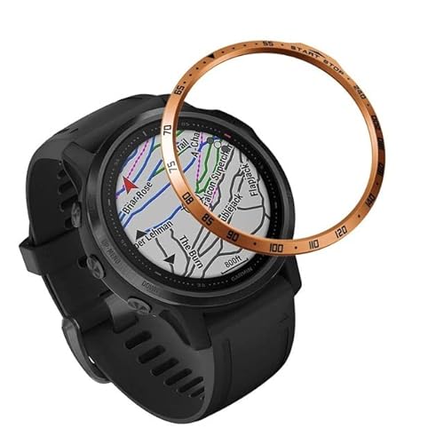 BUDAY Smartwatch Metalllünette Ring Zeitrahmen Glas Displayschutzfolie Abdeckung für Garmin Fenix 6S Pro Solar Saphir Schutzhülle Ringe (Farbe: E, Größe: für Fenix 6S-6S Pro) von BUDAY