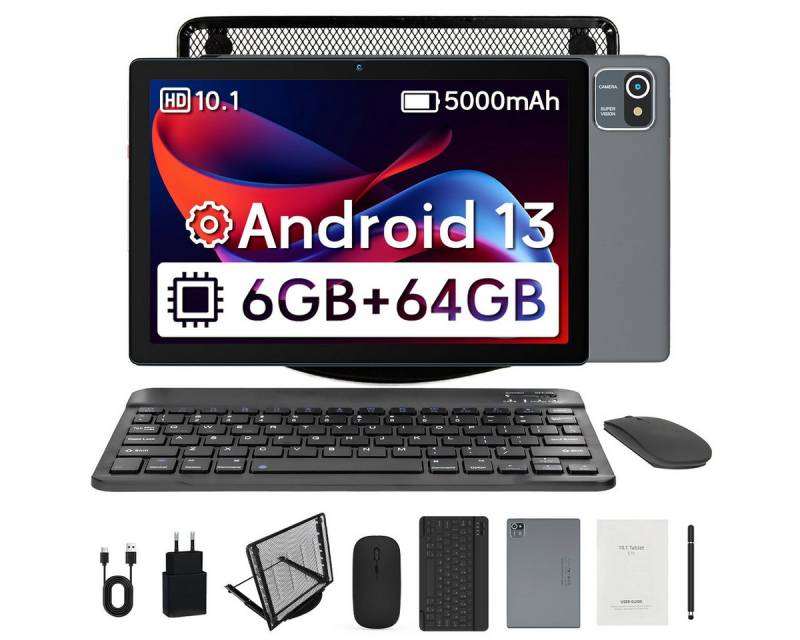 BUFO 10 Zoll Tablet 1280x800 IPS Maus Tastatur Handschrift Stift Set Tablet (10", 64 GB, Dual-Kamera) von BUFO