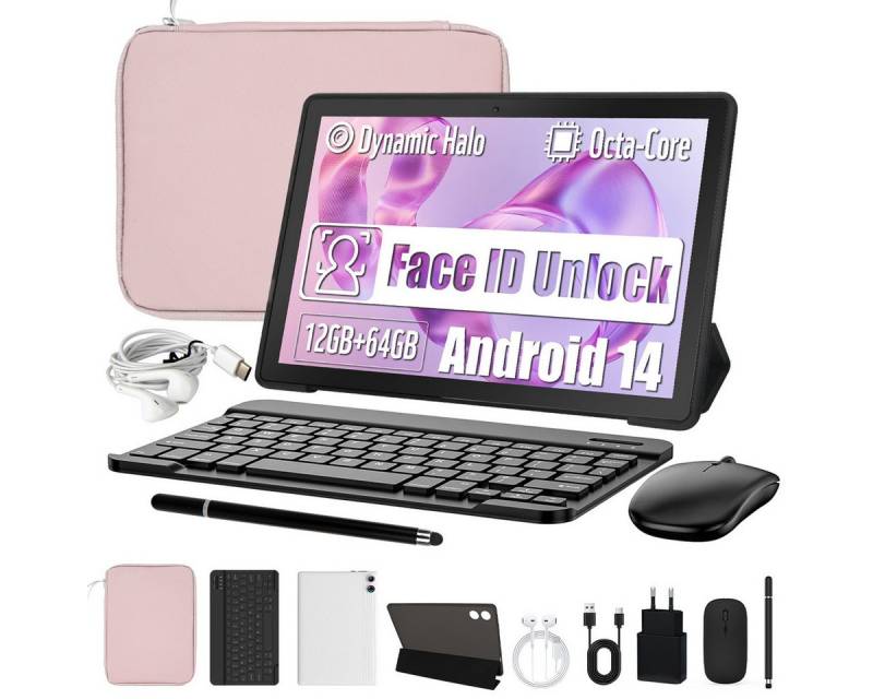 BUFO Bluetooth-Tastatur Maus Kopfhörer Stift Schutzhülle 64G Tablet (10", 64 GB) von BUFO