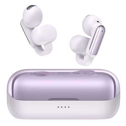 BUGANI Open-Ear Kopfhörer, Clip On Kopfhörer, 5.4 Bluetooth Kopfhörer, Open-Ear Earbuds, Berührungssteuerung, 32H Wiedergabe,ENC Clear Talk, IPX6 Wasserschutz für Sport/Fitnessstudio, Lila von BUGANI