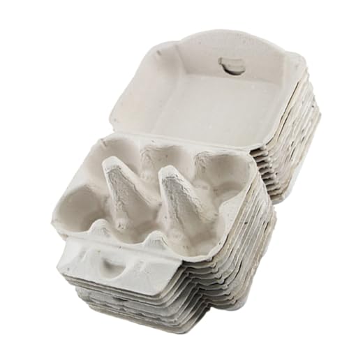 BUGUUYO 1 Satz 10St Brei-Eier-Tablett eierkarton egg tray Eierablage Eierbox eieraufbewahrung eierhalter träger Eierkuchenpapier Eierhalter für Eierspender Eierregal Zellstoff Light Grey von BUGUUYO