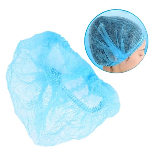 BUGUUYO 10 Stück Reinigen Sie den Hut Reinigung Netz Nicht gewebelt Polypropylen Mikrofon Make-up-Kappen Vlieskappen Blau von BUGUUYO