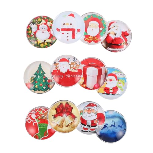 BUGUUYO 12 Stk Weihnachts-kühlschrankmagnete Jingle Bell-kalendermagnet Weihnachtliche Kühlschrankverzierungen Feriengarage Magnet Geschenkaufkleber Bauernhaus-magnete Glas Büro Karikatur von BUGUUYO