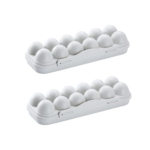 BUGUUYO 2 Stück 12 12 Gitter Eierablage kühlschrankorginizer kühlschranl organisator Küche Eierablage Eierhalter für Kühlschrank Aufbewahrungsbehälter für Eier Lagerung von BUGUUYO