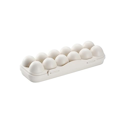 BUGUUYO 2 Stück 12 Eierhalter Eierspeicherbeh?lter Eieraufbewahrungsbehälter für den Kühlschrank kühlschrankorginizer kühlschranl organisator 12 Gitter Eierablage Milch von BUGUUYO