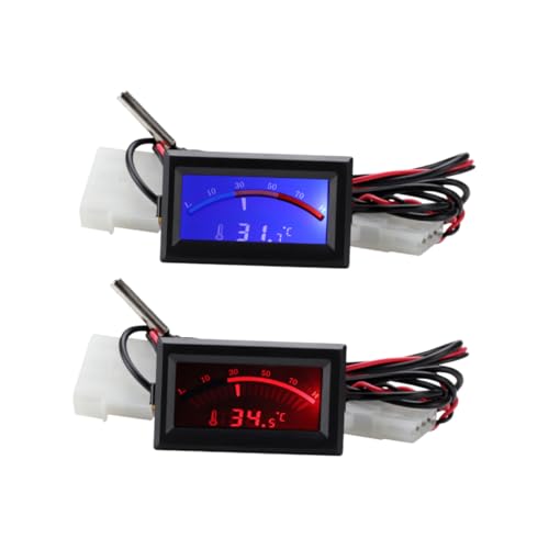 BUGUUYO 2 Stück Digitales Thermometer Gefrierthermometer elektronisch Innenthermometer Außentemperaturanzeige Fieberthermometer für zu Hause eingebettetes Thermometer Pu von BUGUUYO