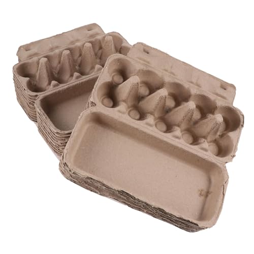 BUGUUYO 20 Stück 10 Brei-Eier-Tablett Ei-Organizer-Etui Eierbehälter Eierschale für zu Hause Eierkarton aus Pappe egg tray eier behälter Eierablage Eierorganisator für die Küche Zellstoff von BUGUUYO