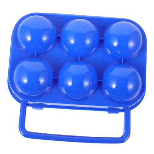 BUGUUYO 2St Eierhalter mit Griff 6 Gitterei Kühlschrank Zubehör Kühlschrank-Organizer Wohnmobilzubehör für Wohnwagen Anhängerzubehör Eierhalter für Kühlschrank Eierträger mit Griff Blue von BUGUUYO