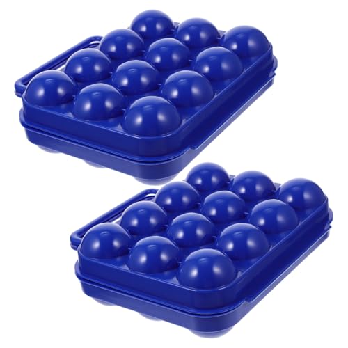 BUGUUYO 2St tragbarer Eierkarton Kühlschrank-Eier-Organizer Eierablage Camping-Kochzubehör Eierkartons egg tray eieraufbewahrung Etuis für Eierspender Organizer für Eierbehälter pp Blue von BUGUUYO