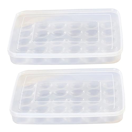 BUGUUYO 2st Eierkarton Kühlschrank-eier-organizer Spender Kühlschrank Kühlschrankhalter Lagerhenne Behälter Für Den Kühlschrank Eierfach Behältergestell Kühlschrankbehälter Plastik von BUGUUYO