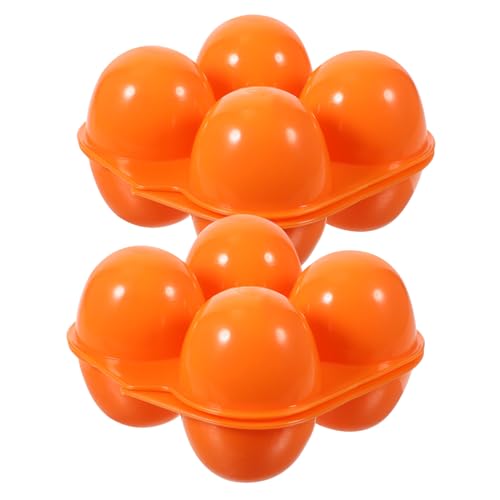 BUGUUYO 2st Eierkarton Mit 4 Fächern Eierspender Dosenspender Für Den Kühlschrank Kühlschrankhalter Behältergestell Für Lebensmittel Kühlschrank-organizer Orange Plastik von BUGUUYO