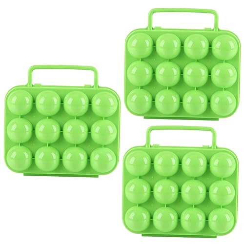 BUGUUYO 3St Eierbehälter für 6 Eier wiederverwendbar Eierschublade Eierhalter Eierkartons Eierträger Camping Eierhilder egg tray eier aufbewahrung Eierkisten eieraufbewahrung Eierbox Green von BUGUUYO