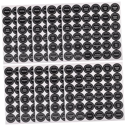 BUGUUYO Elegante Runde Gewürzglas-Etiketten 20 Blatt Wiederverwendbare Aufkleber Englisch Vorgedruckt Für Die Küchenorganisation BUGUUYO Elegante Runde Gewürzglas-Etiketten 20 Blatt Wiederverwendbare Aufkleber Englisch Vorgedruckt Für Die Küchenorganisation von BUGUUYO