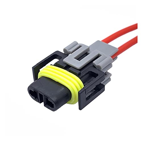 BUIEX 2Pin 12124819 Delphi Auto Versiegelter wasserdichter elektronischer Stecker Kabelbaum Nebelscheinwerfer Lampenfassung H11 H8 H9 Xenon-Stecker (Color : 2P Female, Size : 1Pc with 15cm Wire) von BUIEX