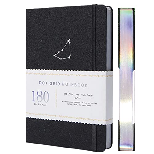 Dotted Notebook Dot Grid Journal Zodiac Collection A5 Hardcover 160 Pages, Size 5.7X8.2 Inch, 180 GSM Bamboo Paper, 5 X 5mm Dots Colored Silver Edges - (Capricorn) von BUKE