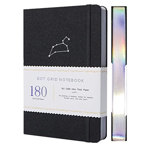 Dotted Notebook Dot Grid Journal Zodiac Collection A5 Hardcover 160 Pages, Size 5.7X8.2 Inch, 180 GSM Bamboo Paper, 5 X 5mm Dots Colored Silver Edges - (Leo) von BUKE