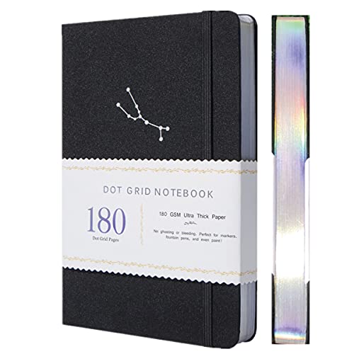 Dotted Notebook Dot Grid Journal Zodiac Collection A5 Hardcover 160 Pages, Size 5.7X8.2 Inch, 180 GSM Bamboo Paper, 5 X 5mm Dots Colored Silver Edges - (Taurus) von BUKE