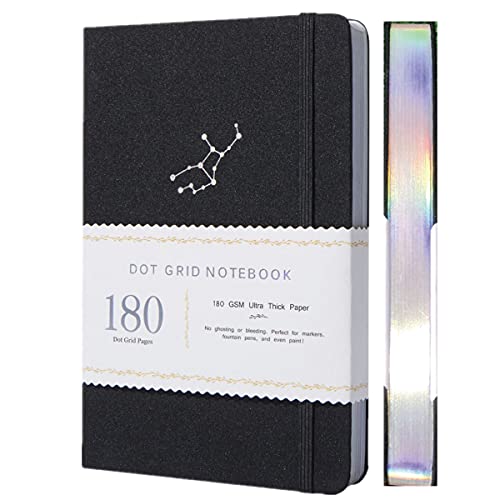 Dotted Notebook Dot Grid Journal Zodiac Collection A5 Hardcover 160 Pages, Size 5.7X8.2 Inch, 180 GSM Bamboo Paper, 5 X 5mm Dots Colored Silver Edges - (Virgo) von BUKE
