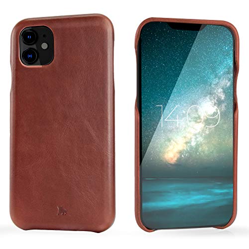 BULLAZO Menor Classic – kompatibel mit iPhone 11 XI 6,1“ Case Schutzhülle Handy Hülle aus hochwertigem Leder braun von BULLAZO Business Accessoires