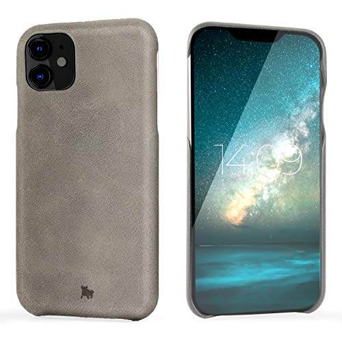 BULLAZO Menor Classic – kompatibel mit iPhone 11 XI 6,1“ Case Schutzhülle Handy Hülle aus hochwertigem Leder grau von BULLAZO Business Accessoires