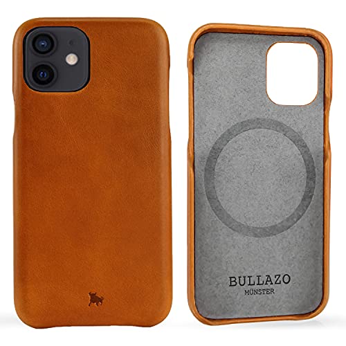 BULLAZO Menor Classic – kompatibel mit iPhone 12/12 Pro 6,1“ Case Handy Hülle Leder, Cognac von BULLAZO Business Accessoires