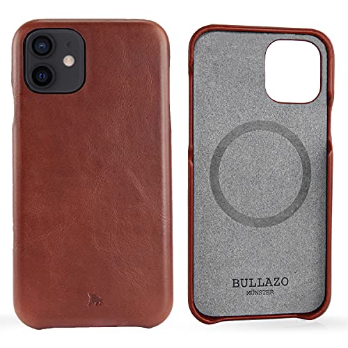 BULLAZO Menor Classic – kompatibel mit iPhone 12 Mini 5,4" Case Handy Schutzhülle aus hochwertigem Leder, braun von BULLAZO Business Accessoires