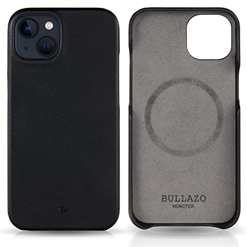 BULLAZO Menor Classic – kompatibel mit iPhone 14 magnetische Schutzhülle aus hochwertigem Leder 6,1“, Schwarz von BULLAZO Business Accessoires