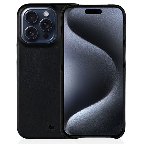 BULLAZO Menor Classic – kompatibel mit iPhone 15 Pro Max magnetische Schutzhülle aus hochwertigem Leder 6,7“, Schwarz von BULLAZO Business Accessoires