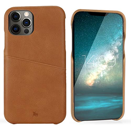 BULLAZO Menor Urban – kompatibel mit iPhone 12 iPhone 12 Pro Handy Schutzhülle aus hochwertigem Leder 6,1“ hell braun von BULLAZO Business Accessoires