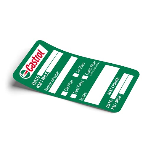 60 x Ölwechsel-Service-Erinnerungsaufkleber für Castrol-Öl, selbstklebende PVC-Etiketten 60 x Ölwechsel-Service-Erinnerungsaufkleber für Castrol-Öl, selbstklebende PVC-Etiketten von BULMAR