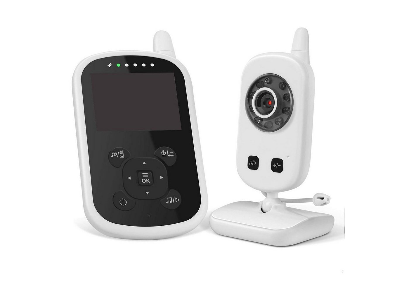 BUMHUM Video-Babyphone Babyphone mit Kamera Video Baby Monitor 2,4 GHz Gegensprechfunktion, ECO Modus Nachtsicht Temperatursensor Schlaflieder Lange Akkulaufzeit, 480p von BUMHUM