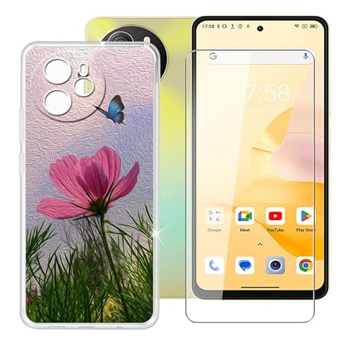 BUNAL für Blackview Shark 8 (6.78") Handyhülle + Gehärtetes Glas, Silikon Hülle rutschfeste Stoßfest Sturzsichere Transparent Schutzhülle - Gemeinsam fliegen von BUNAL