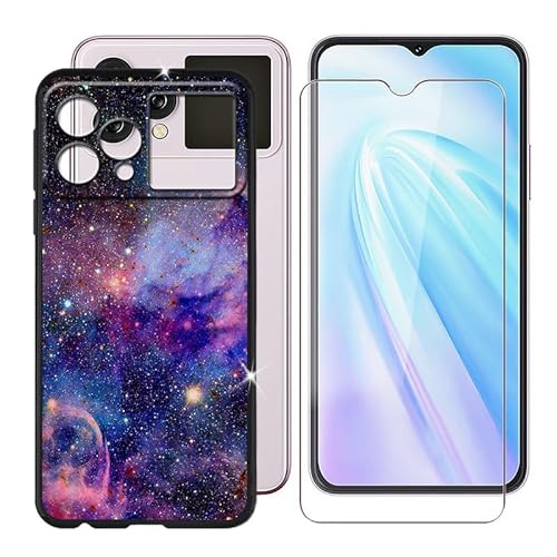 BUNAL für Cubot Hafury V1 (6.58") Handyhülle + Gehärtetes Glas, Silikon Hülle rutschfeste Stoßfest Sturzsichere Schutzhülle Weich Bumper Case - Buntes von BUNAL
