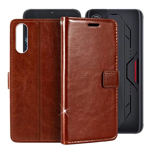 BUNAL für Cubot X70 (6.58") Hülle, Echtleder Handyhülle mit weicher TPU-Rückseite Flip Case Cover mit Kartenhalter und Ständer - Braun von BUNAL