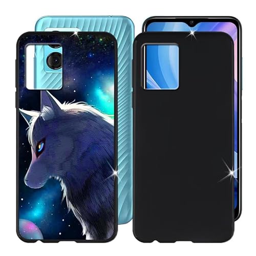 BUNAL für Doogee N50S (6.52") Handyhülle, 2 Hülle Trasparente Weich Silikon Cover rutschfeste Stoßfest Sturzsichere Schutzhülle Case für Doogee N50S - Schwarz+Coole Ausdrücke von BUNAL